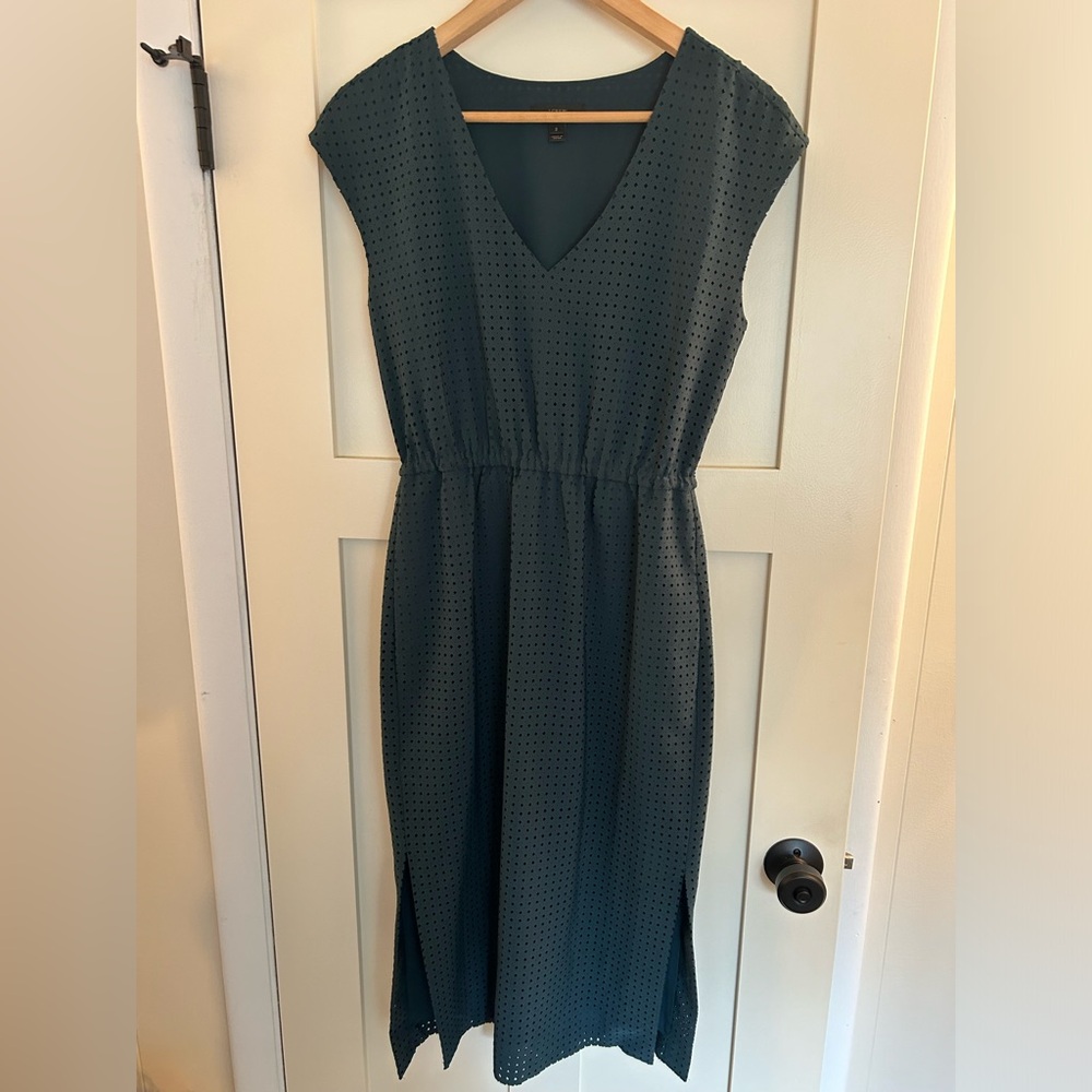Jcrew Dark Green Midi Dress- size 2